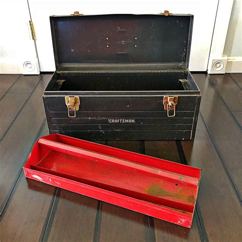 vintage craftsman metal box with slanted lid|Craftsman Metal Tool Box for sale .